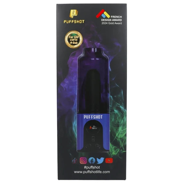Puffshot Portable Easy-to-Use Vape Cup Blue for 510 Cartridge & Dab