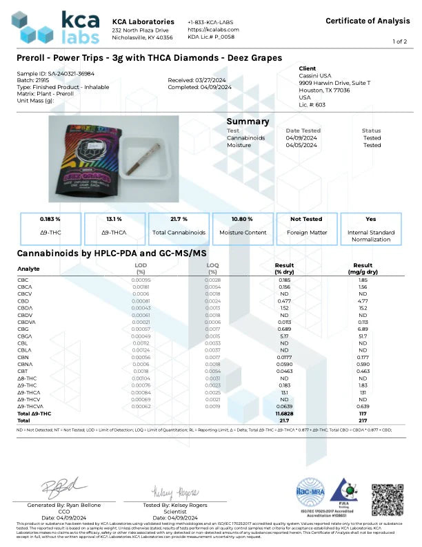 Hi on Nature THCA Diamond Triple Infused Pre-Rolls 3ct