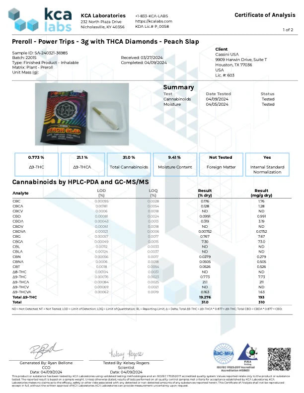 Hi on Nature THCA Diamond Triple Infused Pre-Rolls 3ct