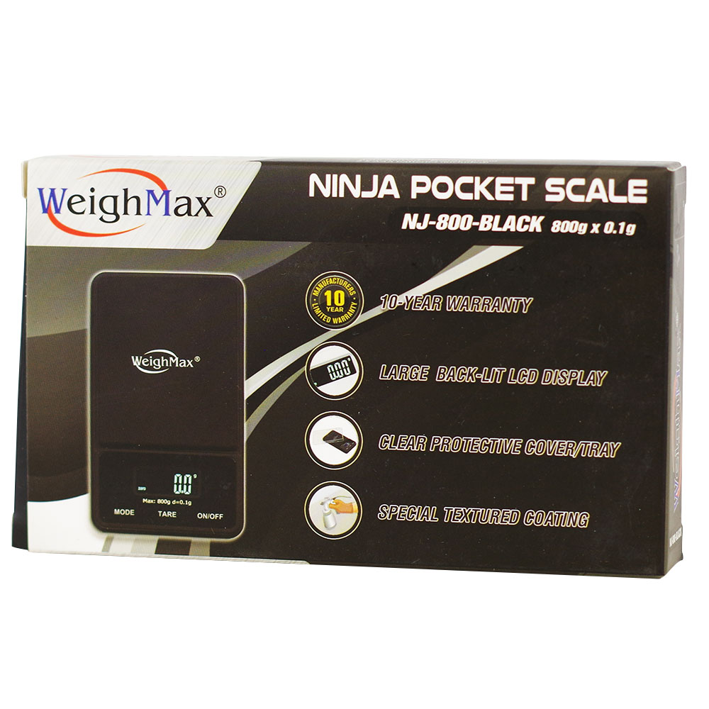 WeighMax NJ Digital Pocket Scale 800g x 0.1g Black