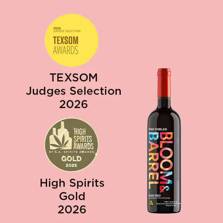 Bloom & Barrel Paso Red 375ml THC-infused non-alcoholic red wine bottle