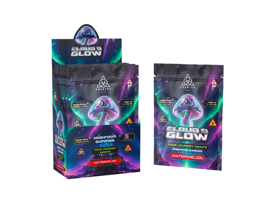 Trinity Cloud 9 Glow Mushroom Gummies Watermelon 5ct pouch