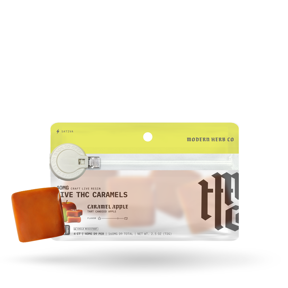 Modern Herb Co Live THC Caramel: Caramel Apple (Sativa), 4ct