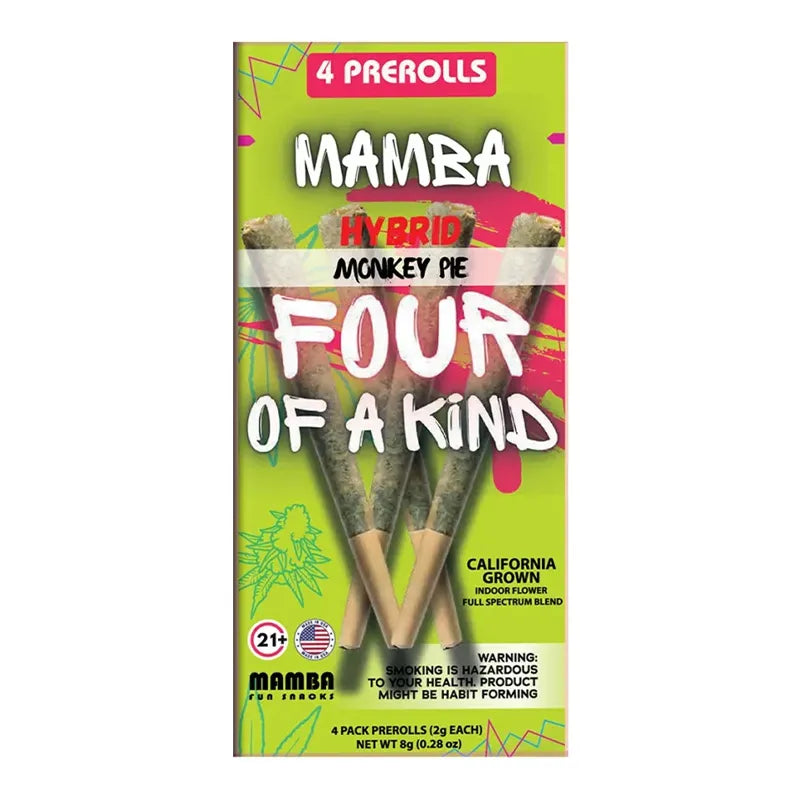 Mamba Madness Four of a Kind Full Spectrum THCa Pre-Rolls 8g