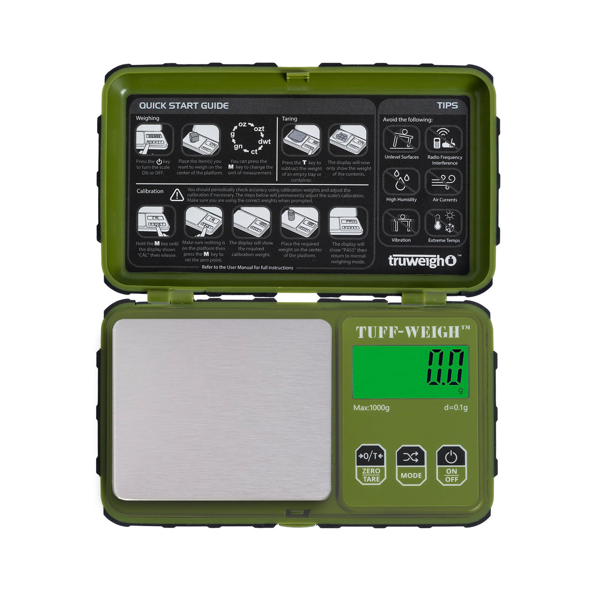 Truweigh Tuff-Weigh Digital Scale 1000g x 0.1g Green/Black