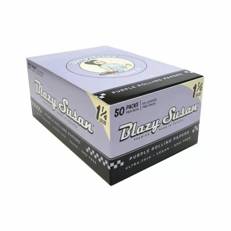Blazy Susan King Size Slim Papers - 50 Count Per Display - Purple