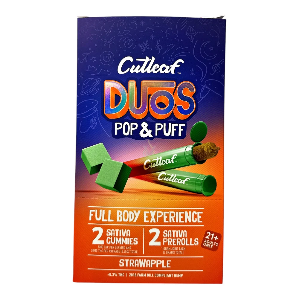 CutLeaf Duos Pop + Puff 2 Gummies (20mg) + 2 Prerolls (2g)
