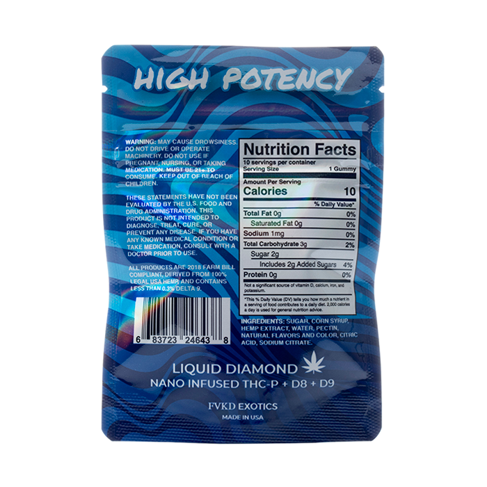 FVKD Exotics THCP + D8 + D9 Gummies 6000mg