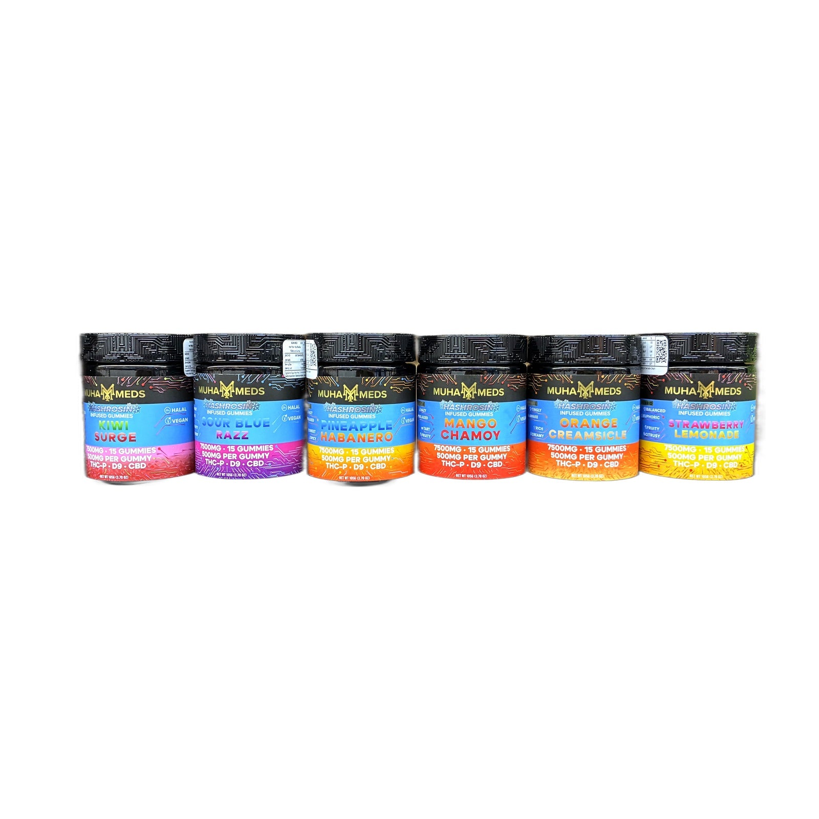 Muha Meds HashRosin Infused Gummies — 7500MG