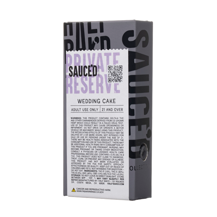 Half Bak'd Sauce'd Private Reserve Live Resin Disposable 1G