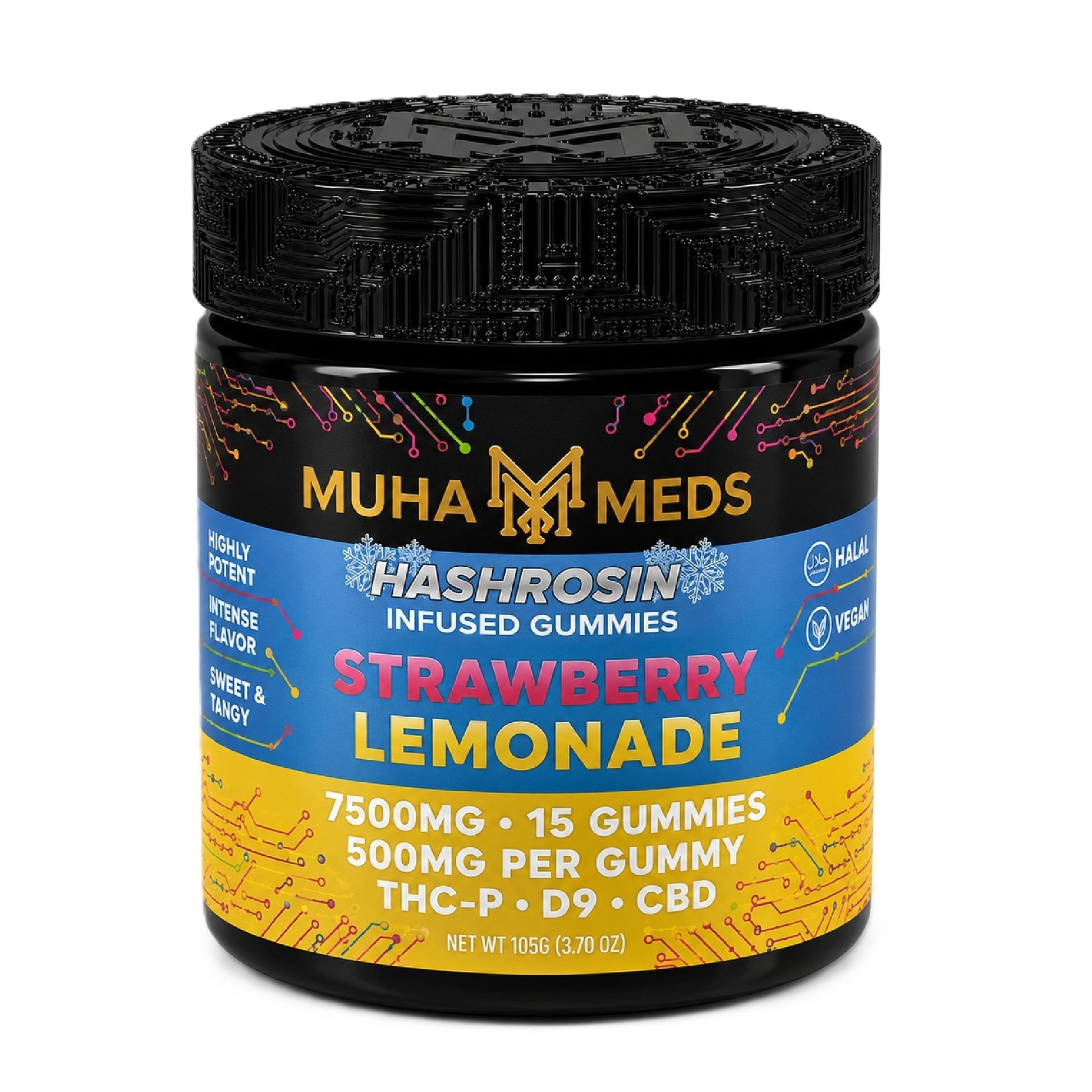 Muha Meds HashRosin Infused Gummies — 7500MG