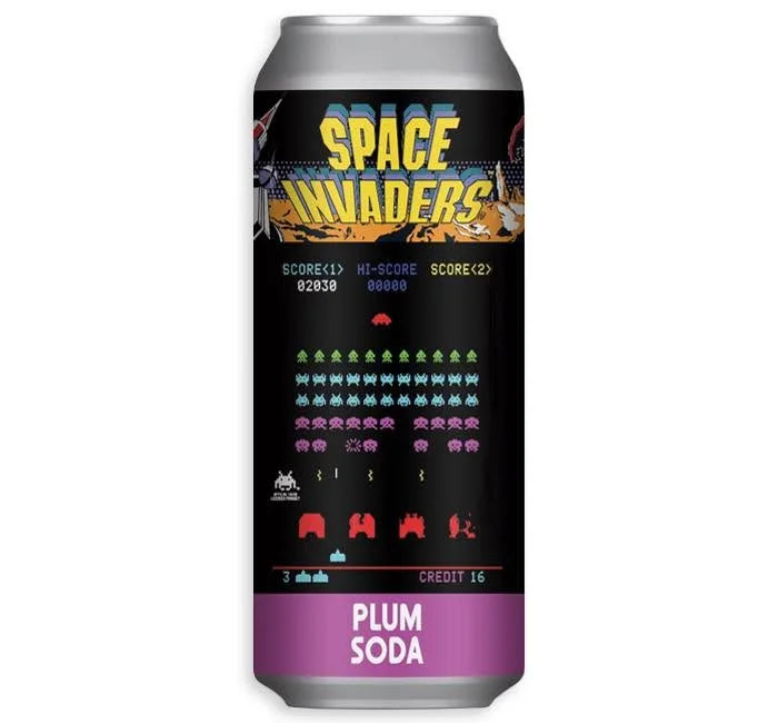 Retro Arcade Novelty Soda (USA) – Arcade-Themed Soda, 3 Flavors — space invaders galactic cola