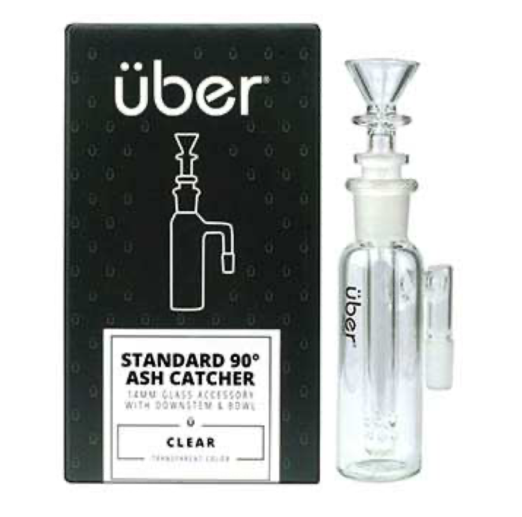 Uber 14mm Ash Catcher w/ Downstem & Bowl - Clear Standard 90°