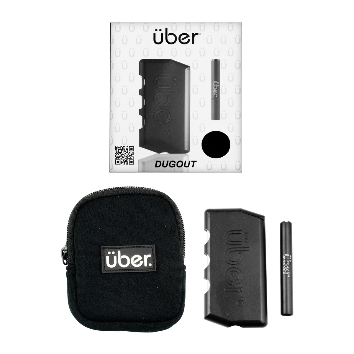 Uber 3.75" CNC Aluminum Dugout w/ Bat & Travel Case Black