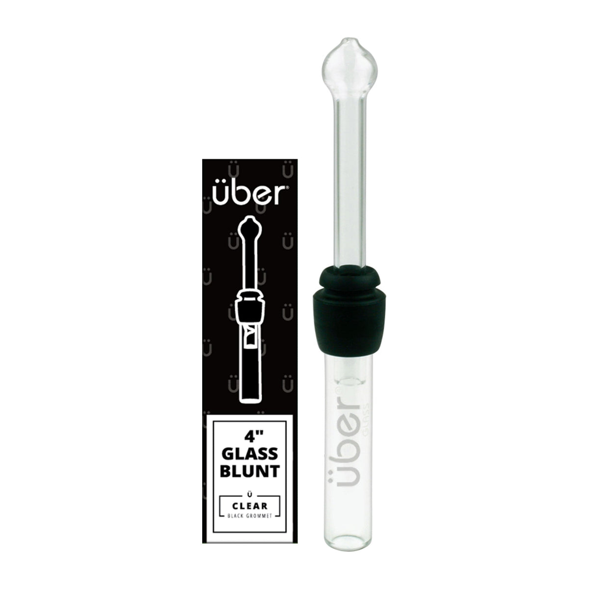 Uber 4" Glass Blunt W/ Silicone Grommet