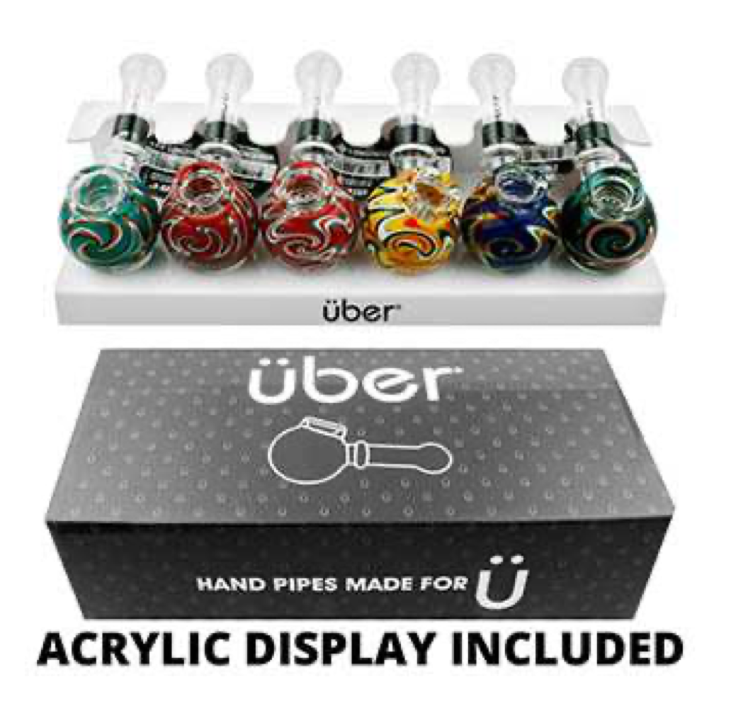 Uber Glass I/O 4" Spoon Built-In Screen w/ Maria Ring 6CT Display Design 08