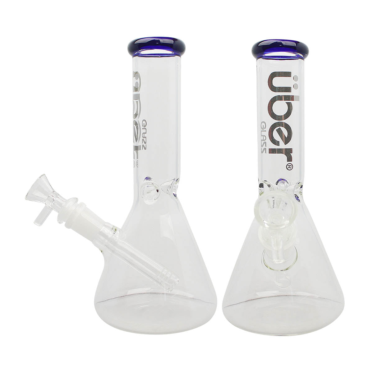 Uber GOG 8" Beaker Waterpipe Clear Blue