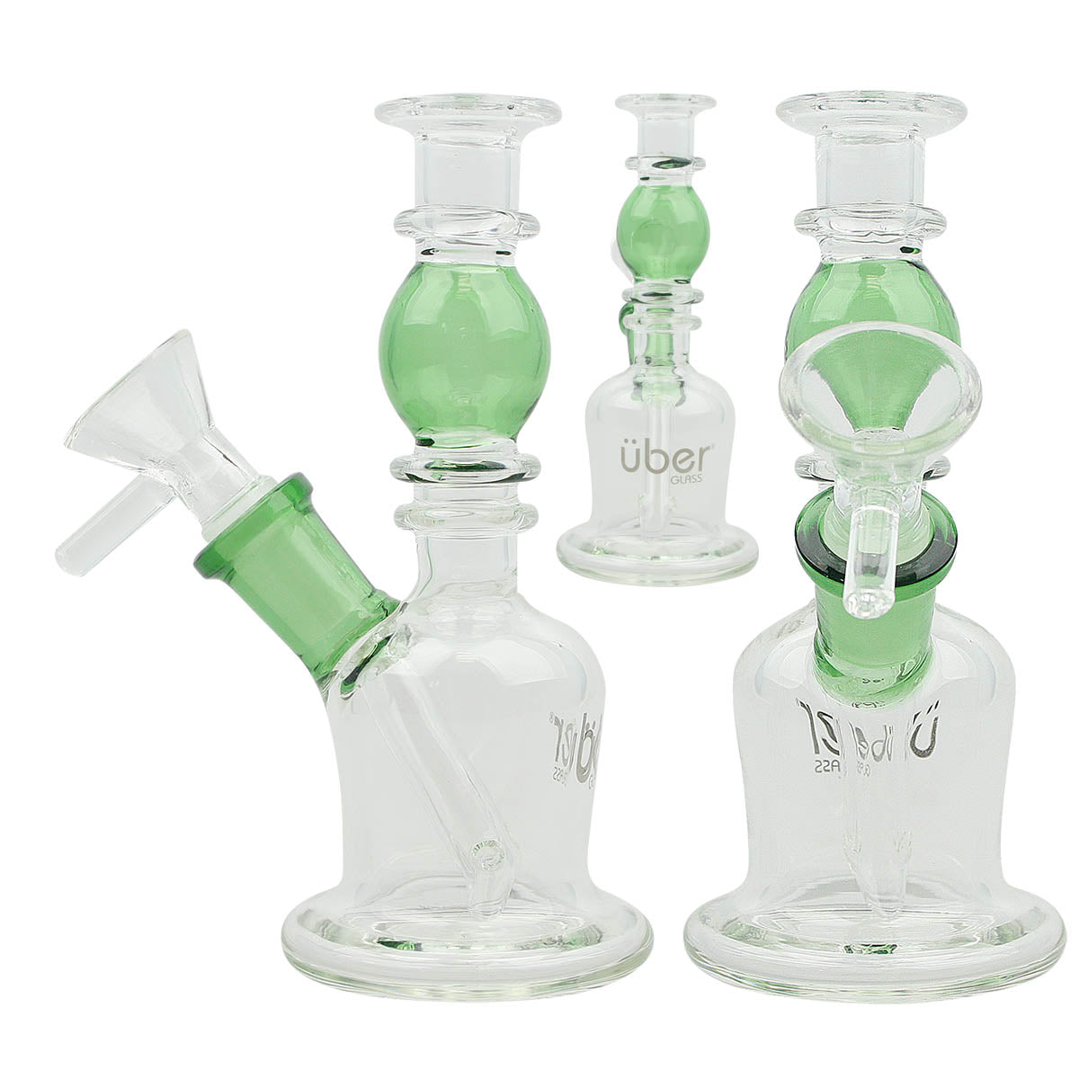 Uber 5" (4mm) Stemless Waterpipe Green