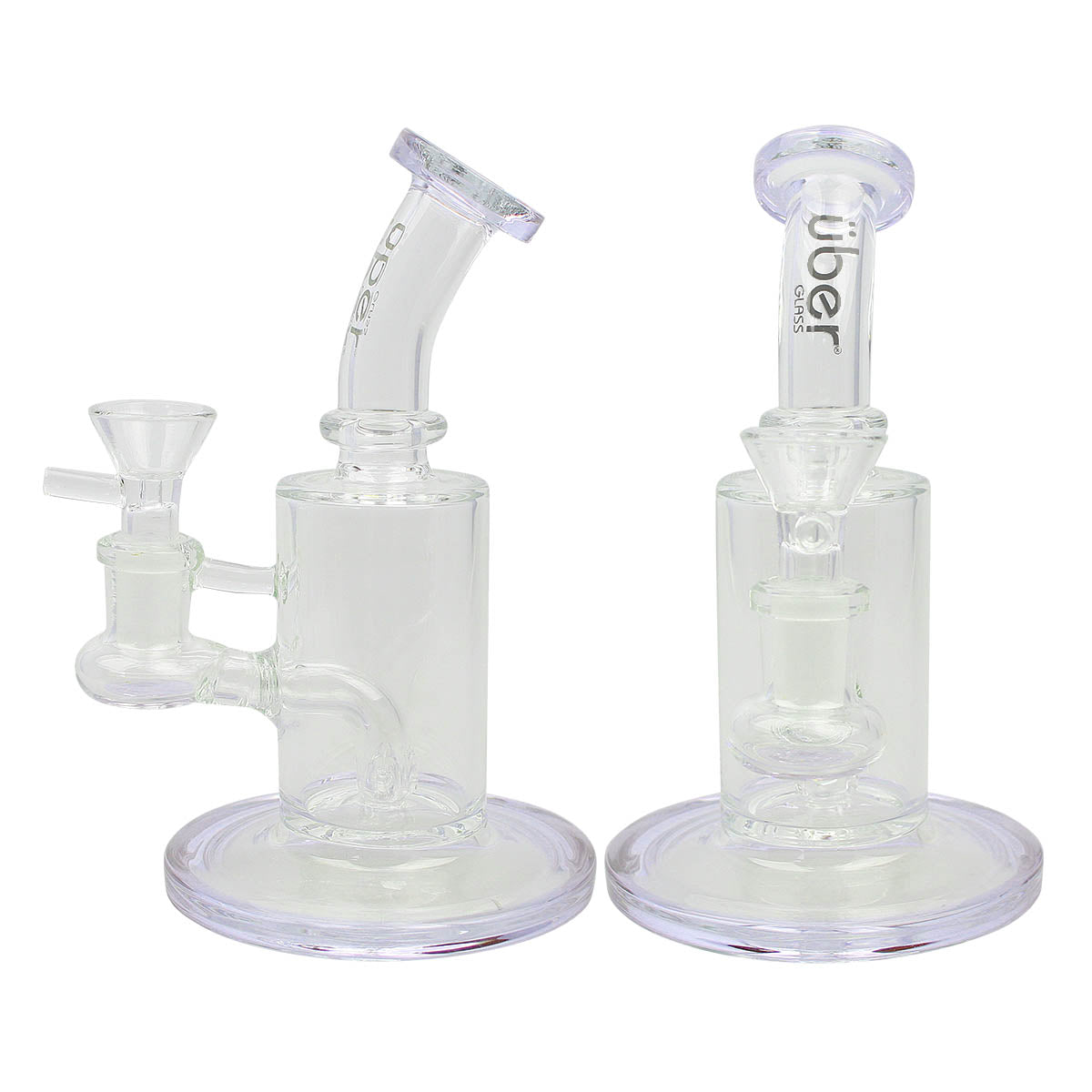 Uber 6" (4mm) Stemless Bent Neck Waterpipe - Style 003 Purple