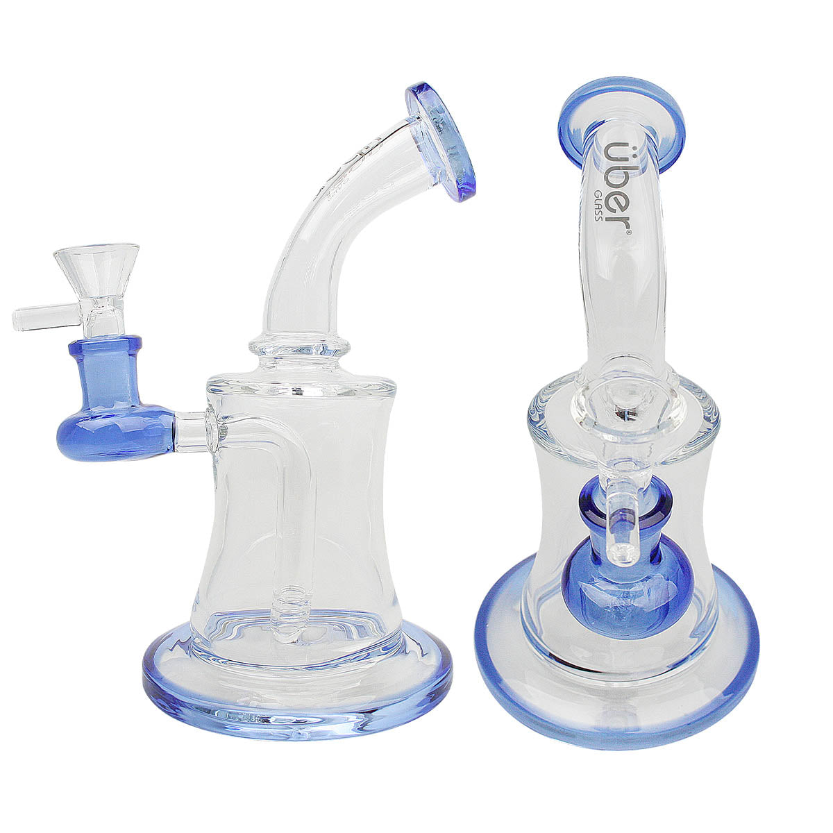 Uber 7" (5mm) Stemless Bent Neck Waterpipe Light Blue