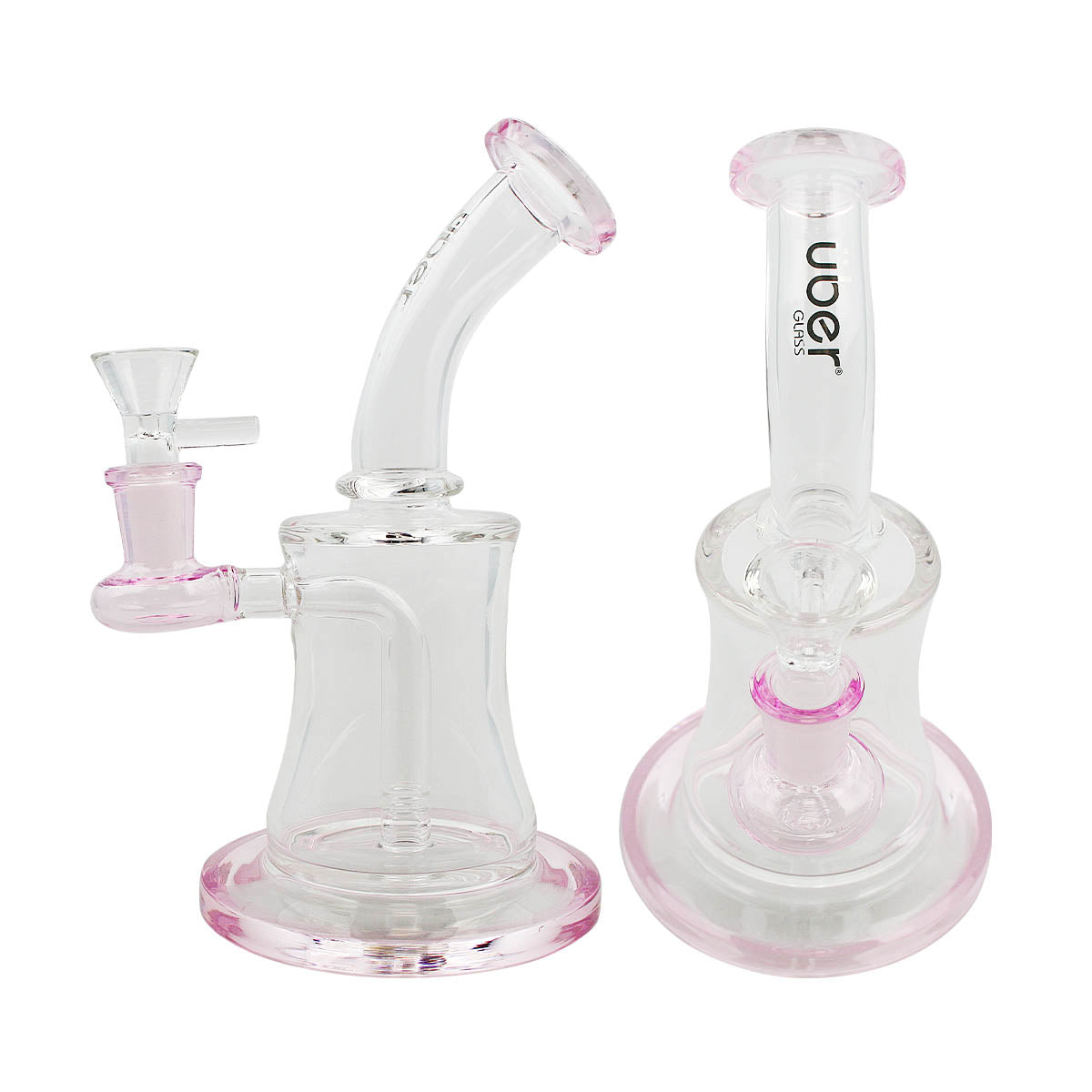 Uber 7" (5mm) Stemless Bent Neck Waterpipe Pink