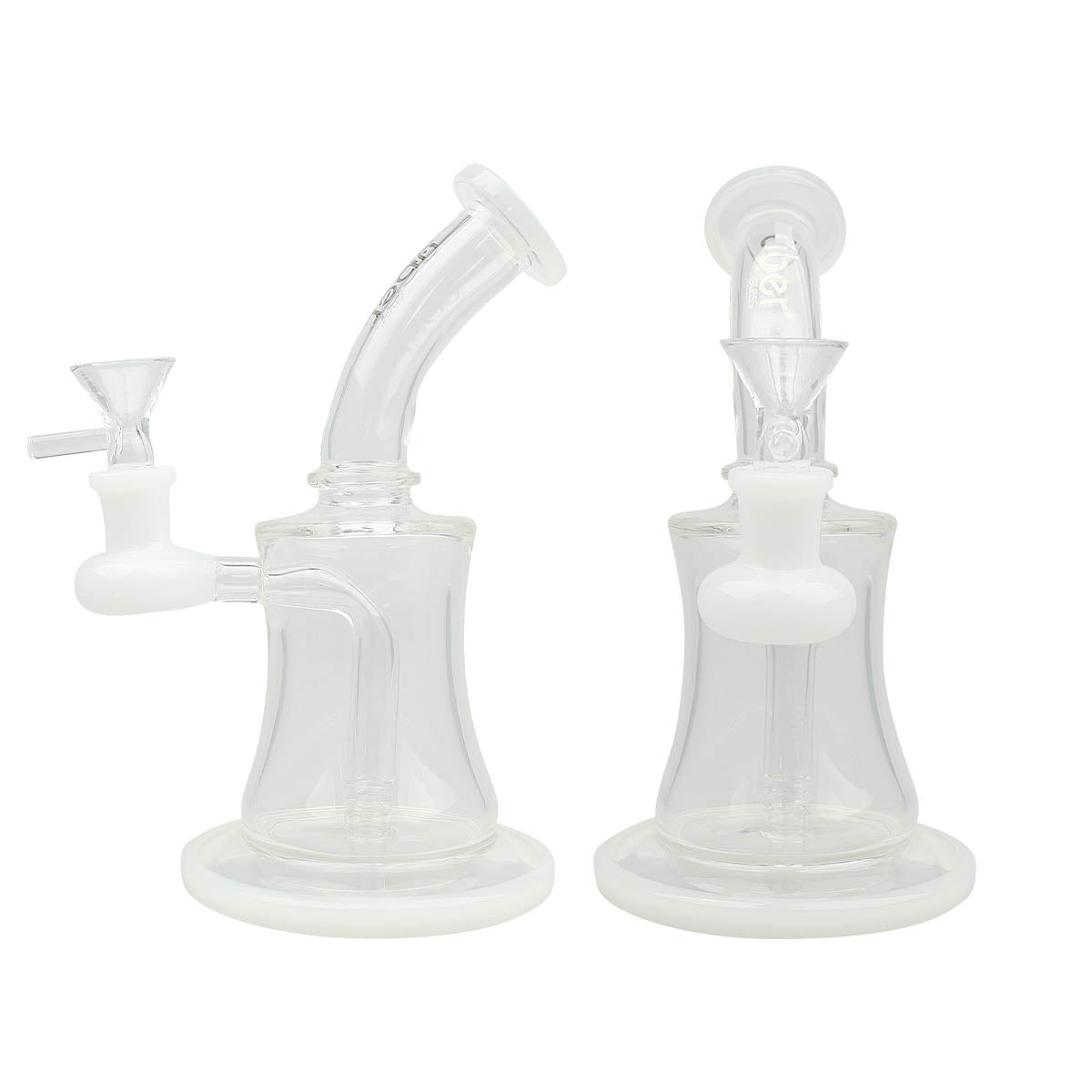 Uber 7" (5mm) Stemless Bent Neck Waterpipe White
