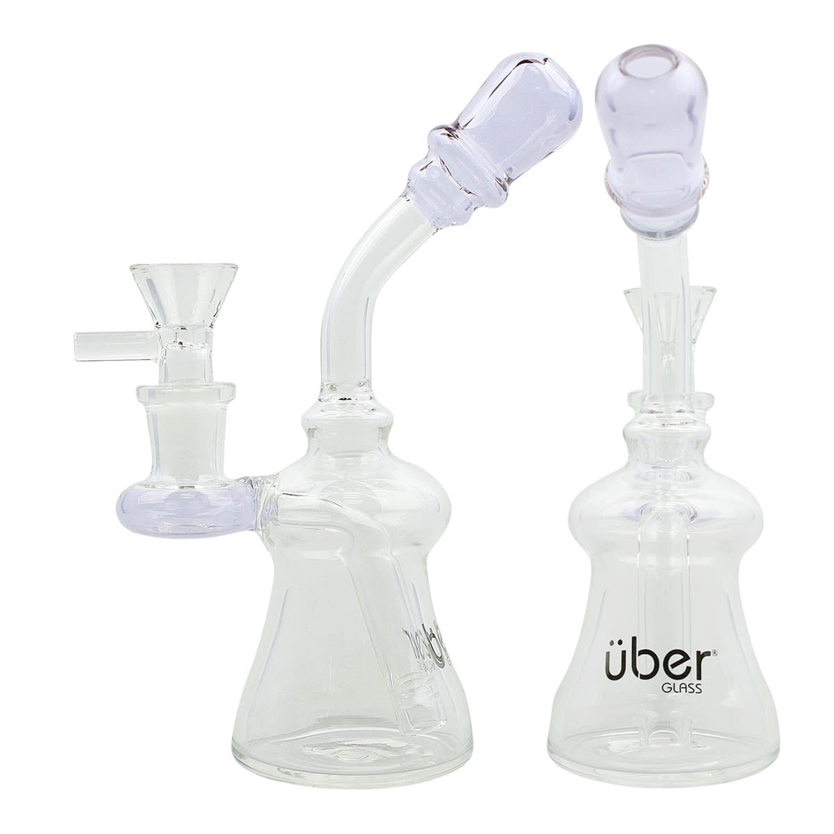 Uber 7" (4mm) Glass Bubbler w/ Banger Hanger Wisteria