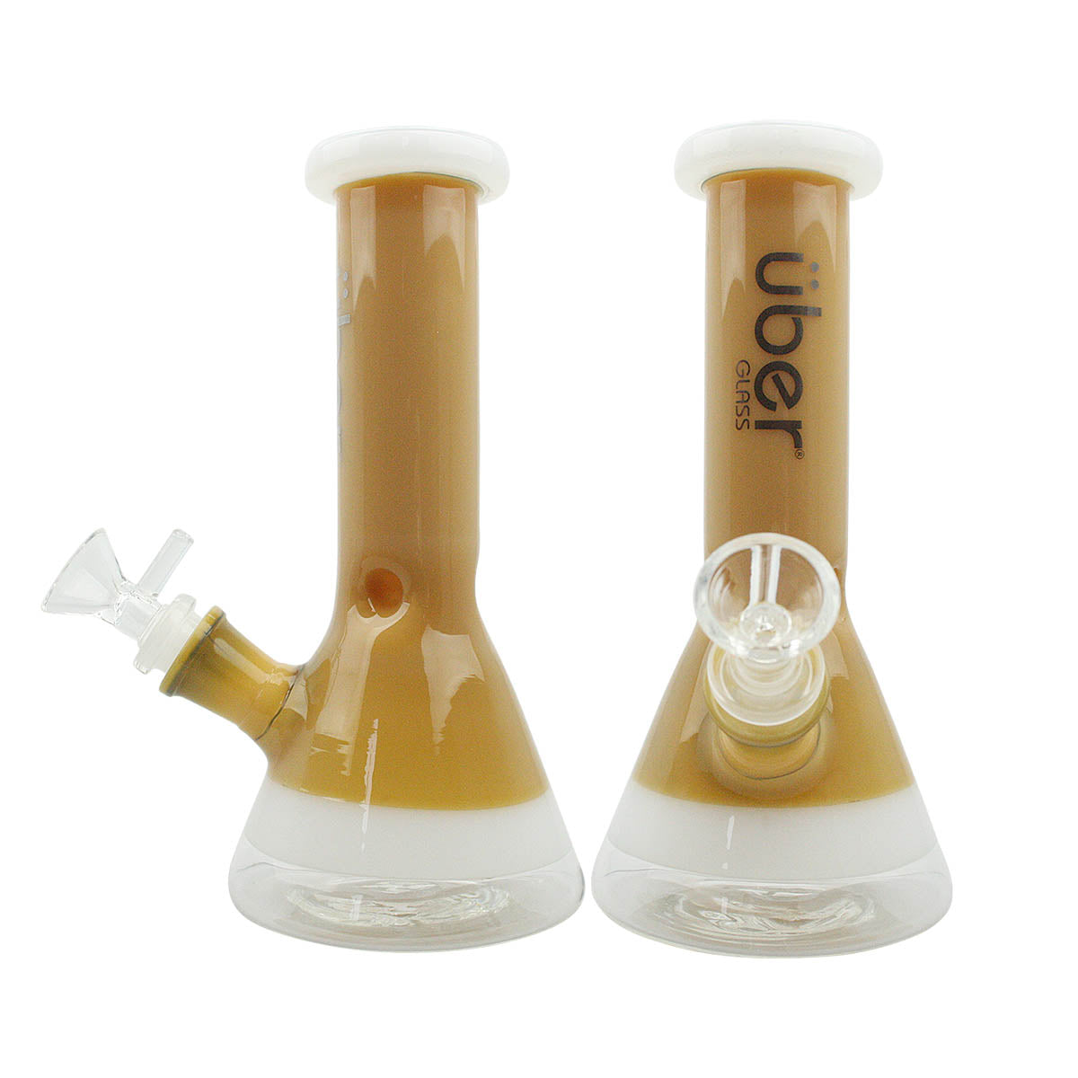 Uber 8" (4mm) Beaker Two Toned Waterpipe Jade Yellow