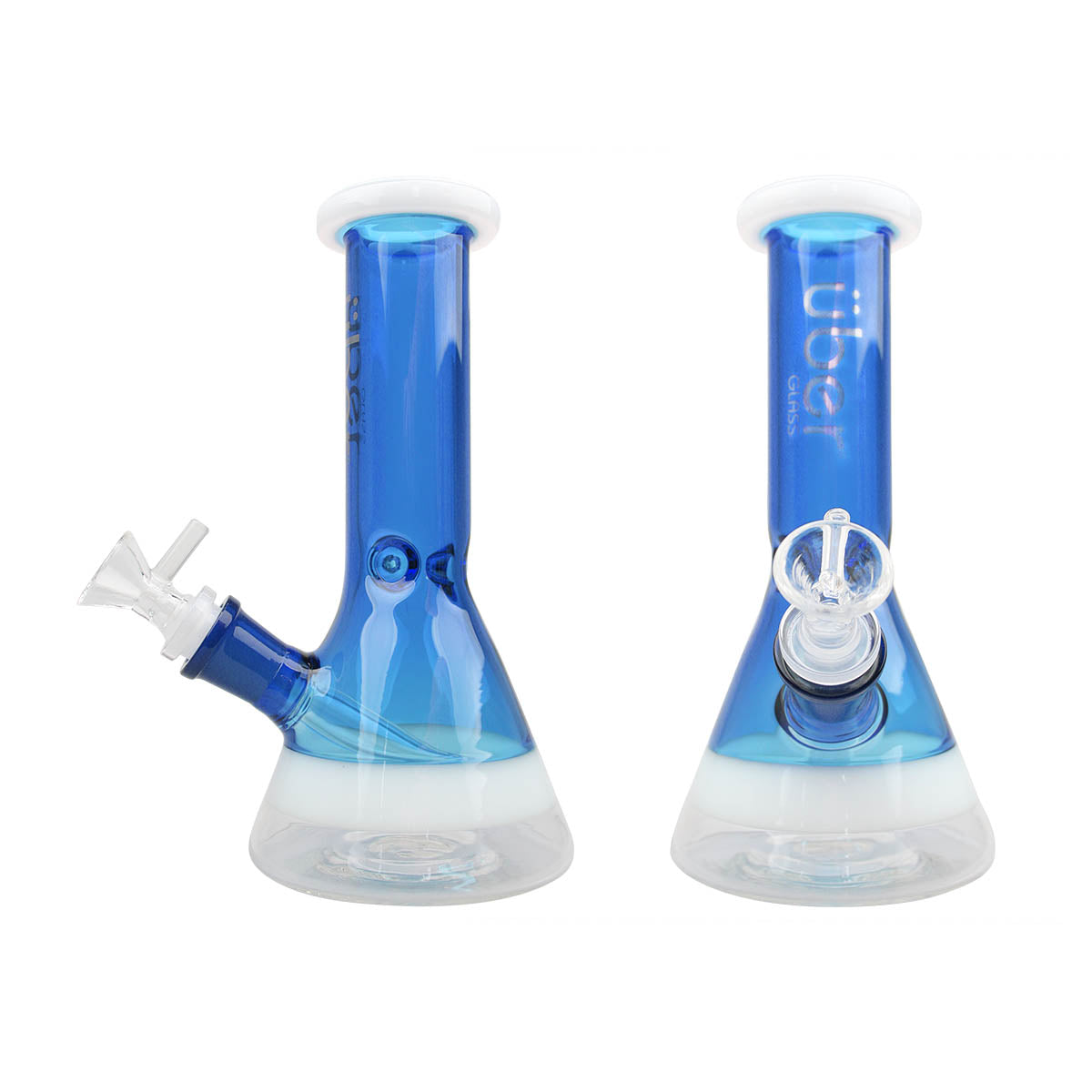 Uber 8" (4mm) Beaker Two Toned Waterpipe Light Blue