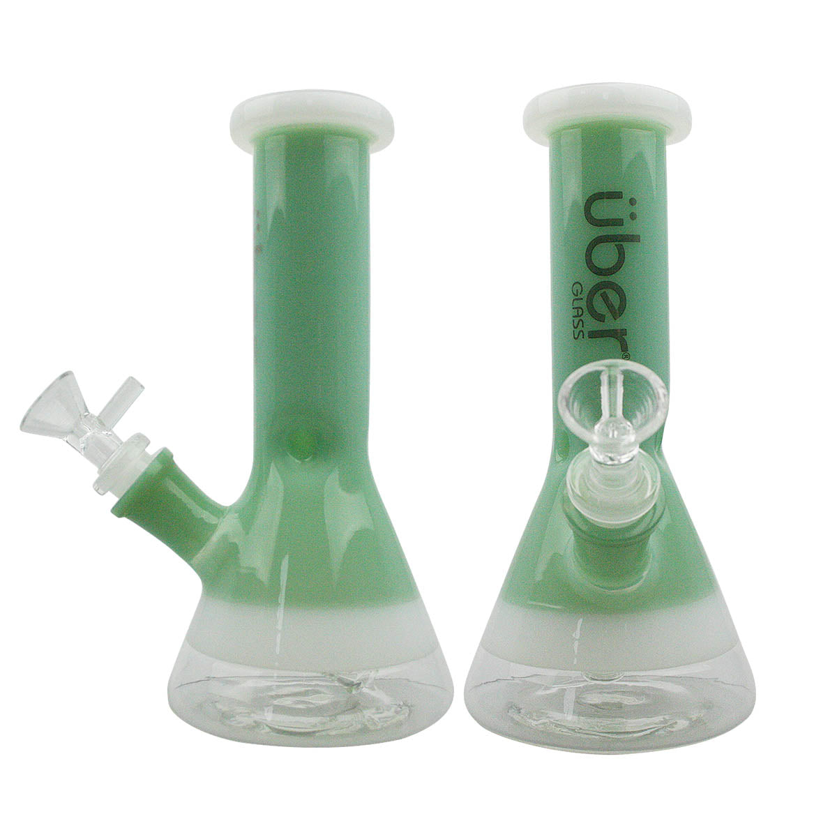 Uber 8" (4mm) Beaker Two Toned Waterpipe Mint