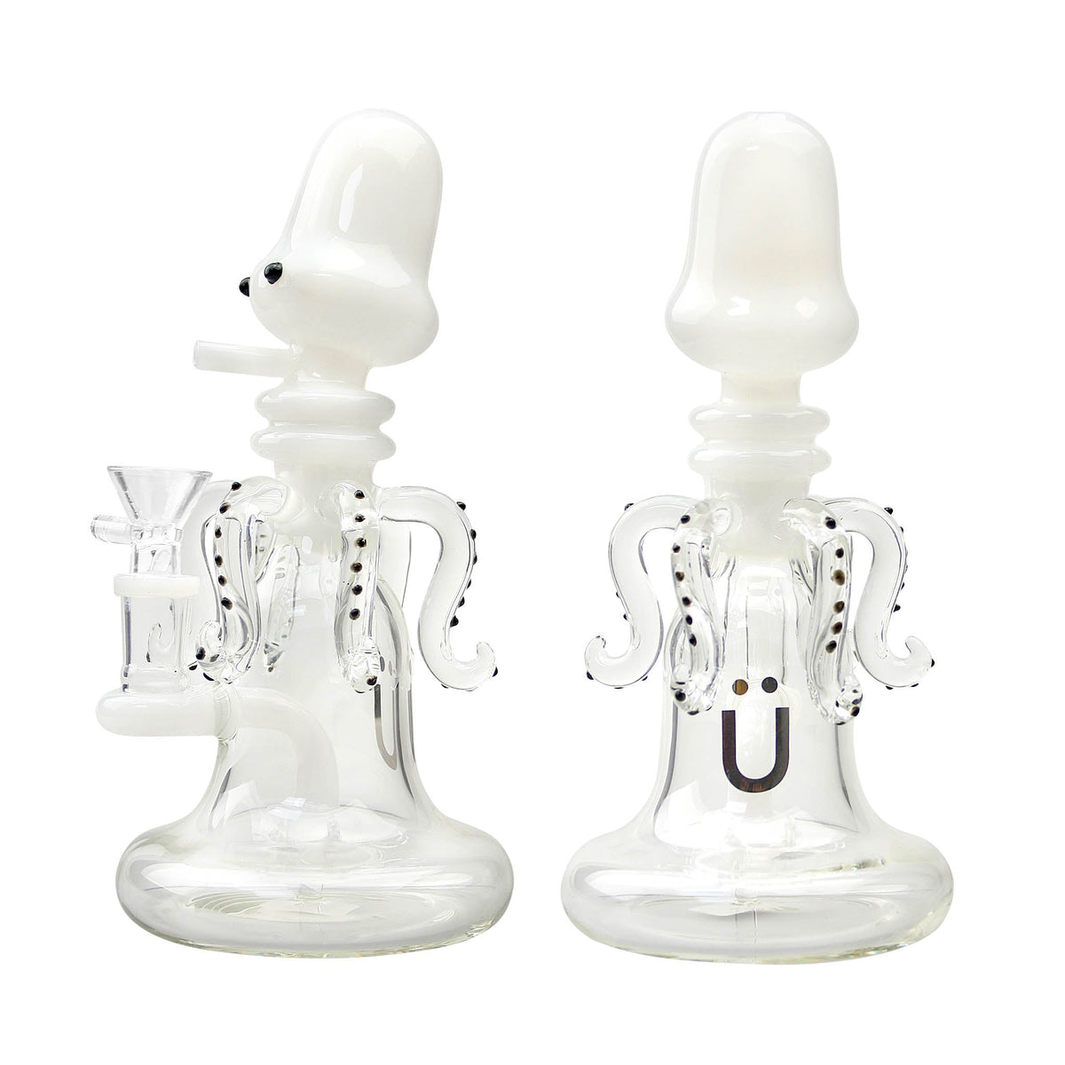 Uber 8" (5mm) Beaker Base Squid Waterpipe Jade White