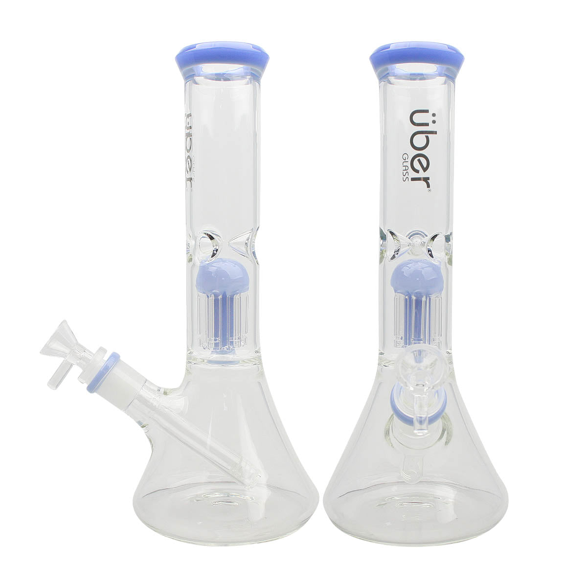Uber 12" Beaker Waterpipe w/Ice Pinch & Tree Perc Jade Blue