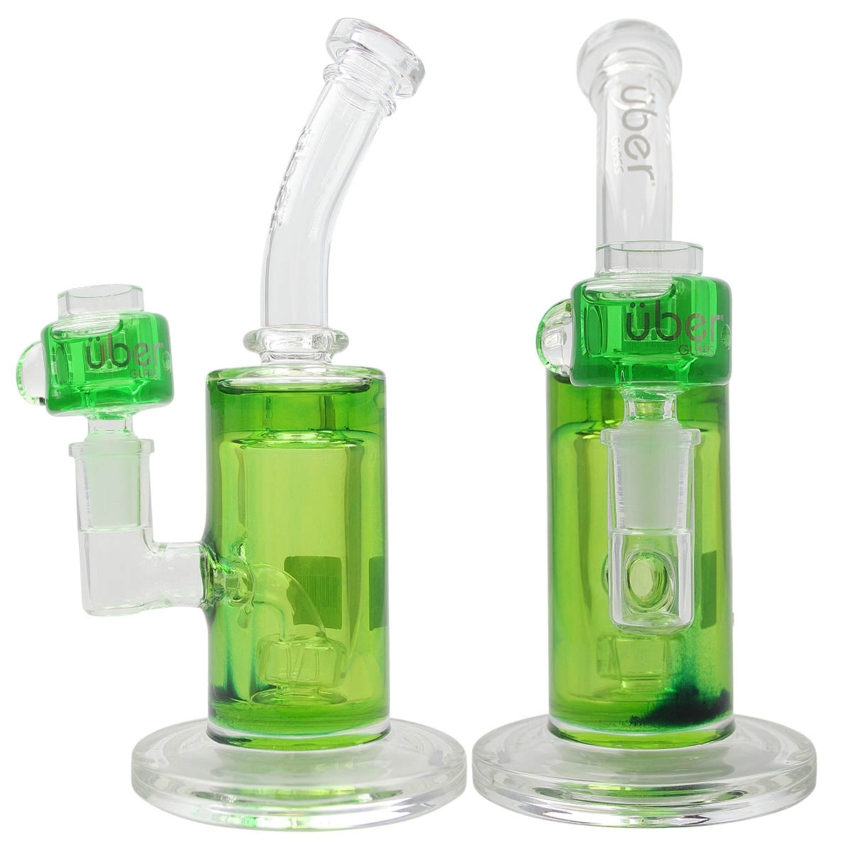 Uber 8" Freezable Waterpipe - Style 002 Green