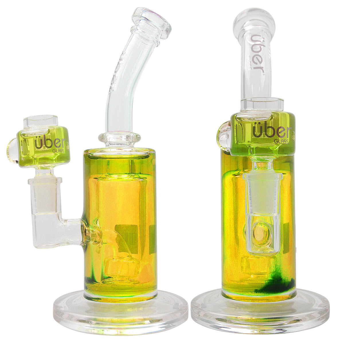 Uber 8" Freezable Waterpipe - Style 002 Yellow