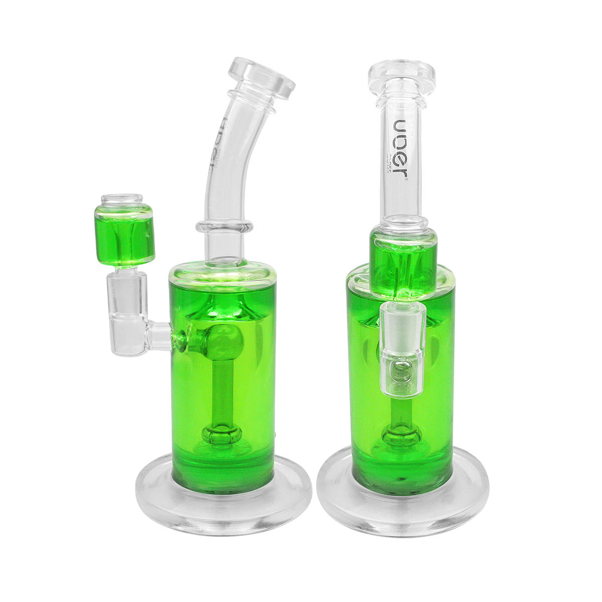 Uber 9" Freezable Waterpipe - Style 001 Green