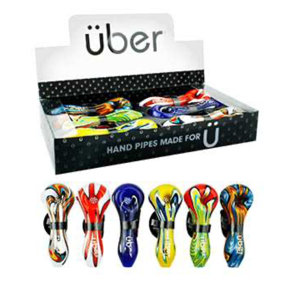 Uber I/O 4" Glass Spoon w/ Built-In Screen 6CT Display Design S02