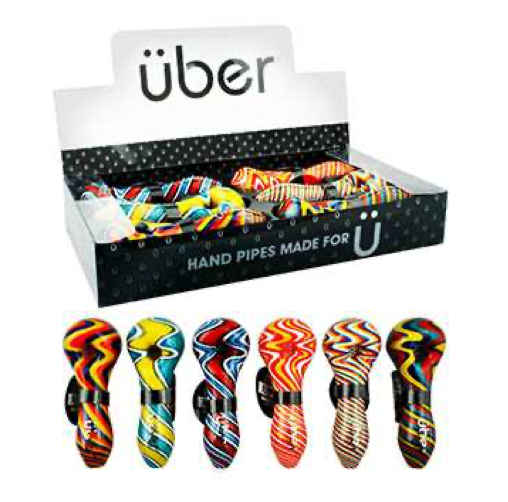 Uber I/O 4" Glass Spoon w/ Built-In Screen 6CT Display Design S06