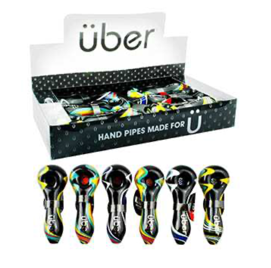 Uber I/O 4" Glass Spoon w/ Built-In Screen 6CT Display Design S14