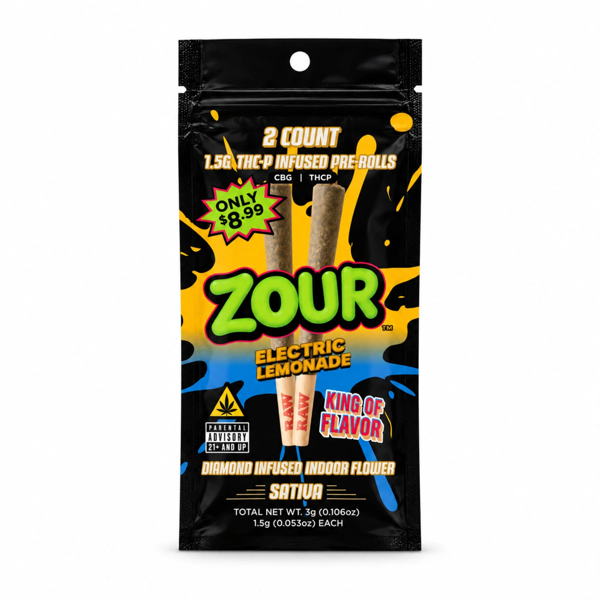Zour Stash THCP Diamond Infused Pre-Rolls 1.5G (2 Pack)