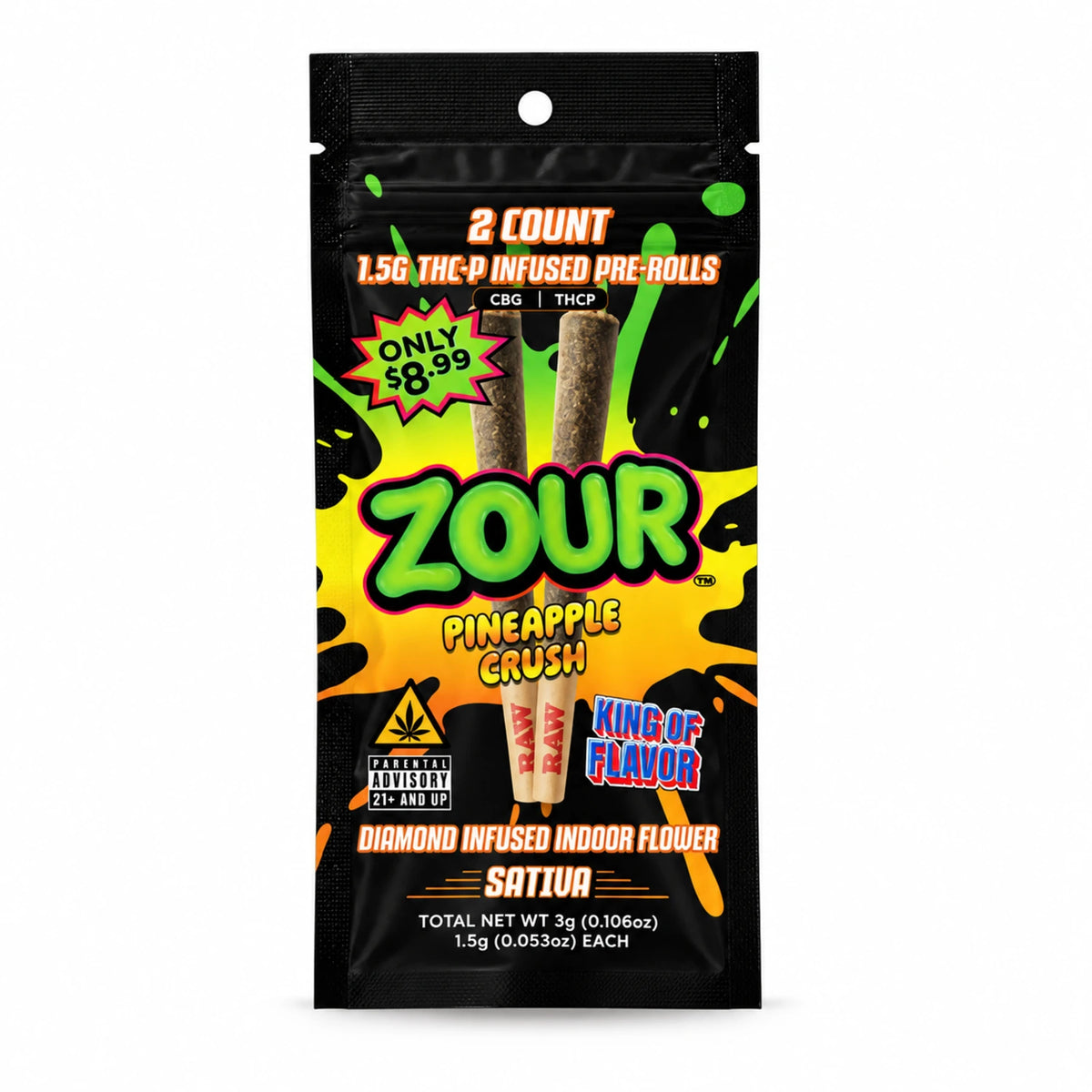 Zour Stash THCP Diamond Infused Pre-Rolls 1.5G (2 Pack)