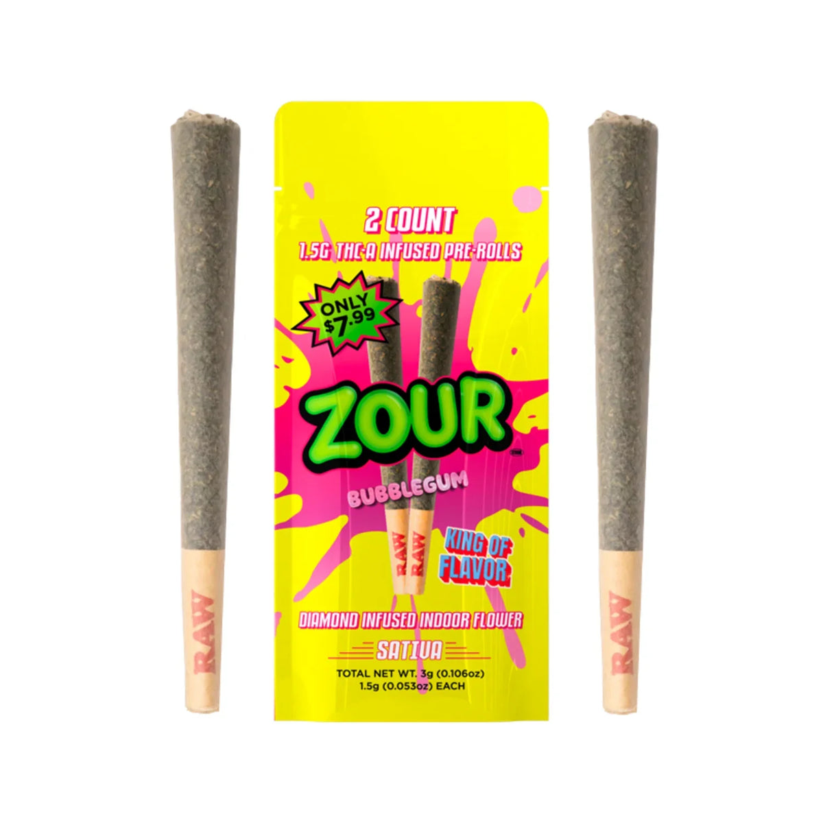 Zour Stash THCA Diamond Infused Pre-Rolls 1.5G (2 Pack)