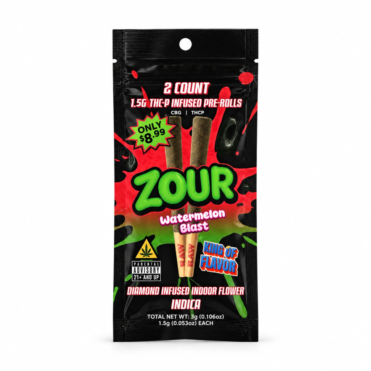 Zour Stash THCP Diamond Infused Pre-Rolls 1.5G (2 Pack)