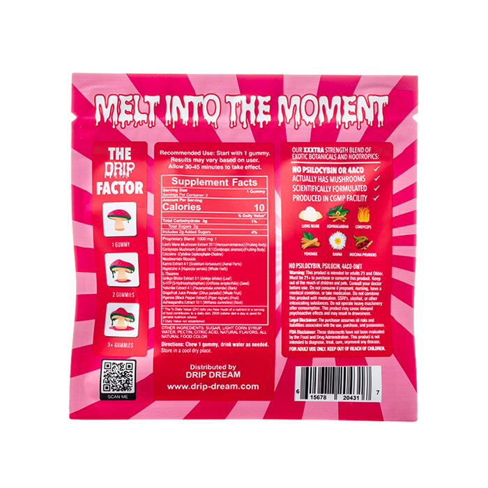 Zour Dream XXXTRA Strength Mushroom Gummies 2000mg