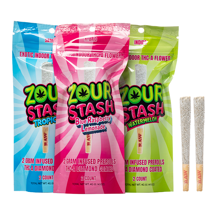 Zour Stash THCa Liquid Diamonds Pre-rolls 4g 2ct