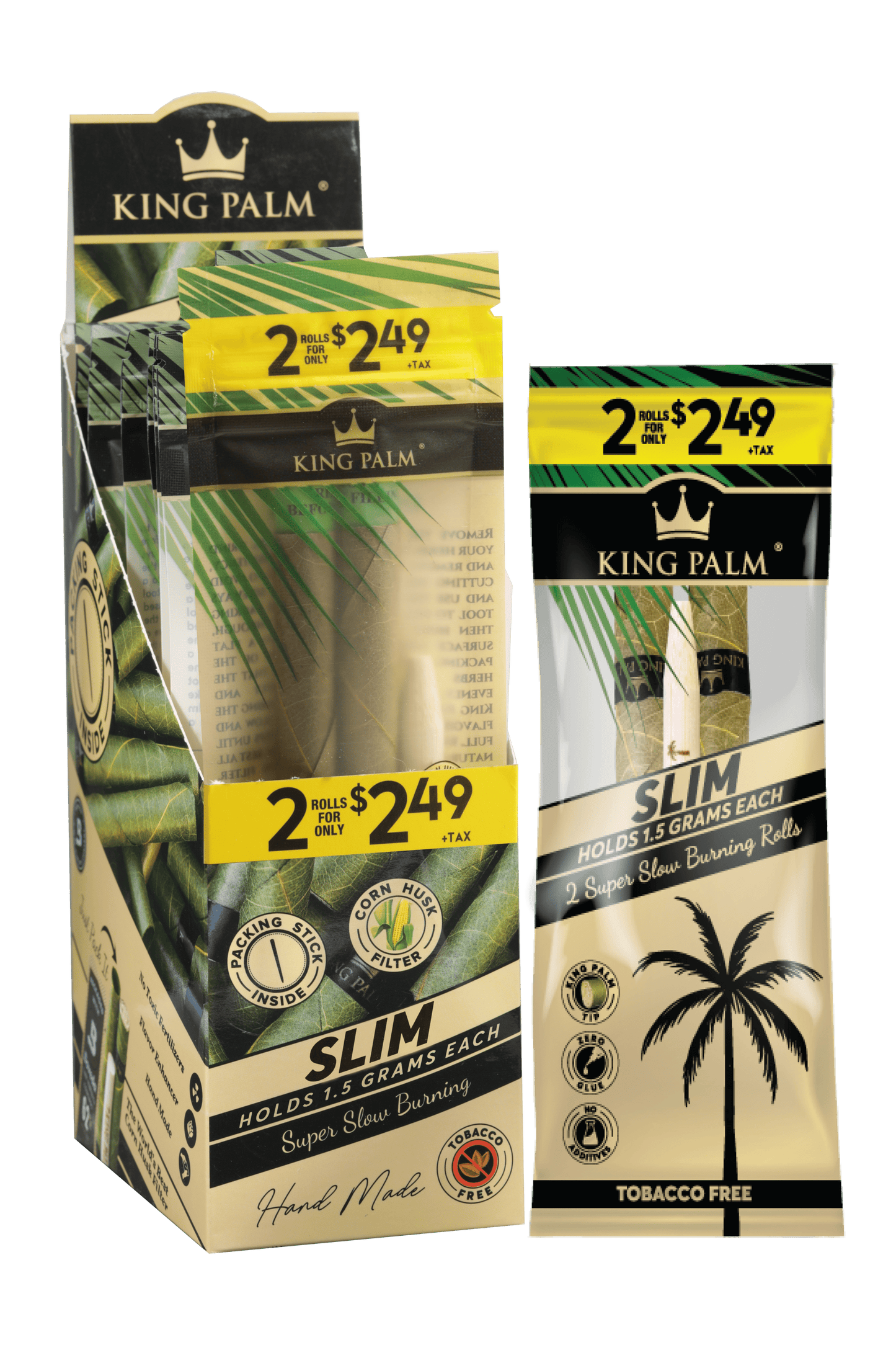 King Palm Slim Rollies - 2 Pack - 20 Pack Per Display