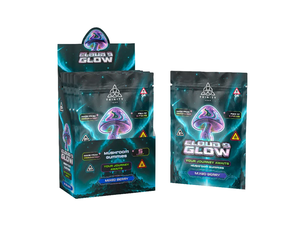 Trinity Cloud 9 Glow Mushroom Gummies Mixed Berry 5ct pouch