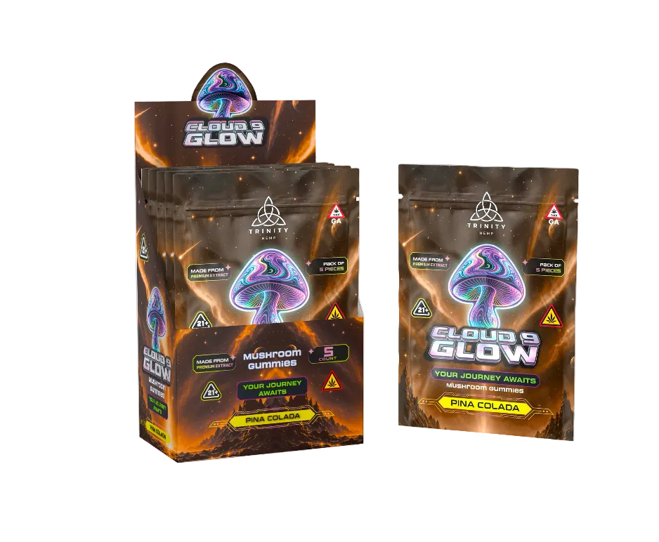 Trinity Cloud 9 Glow Mushroom Gummies Pina Colada 5ct pouch
