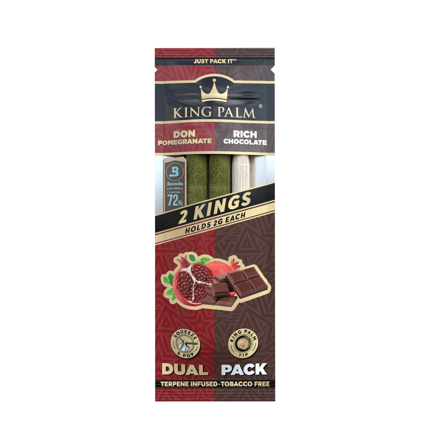 King Palm - Dual Pack Cones - King Size - 2 Grams - 2 Counts Per Pack - 20 Packs Per Display