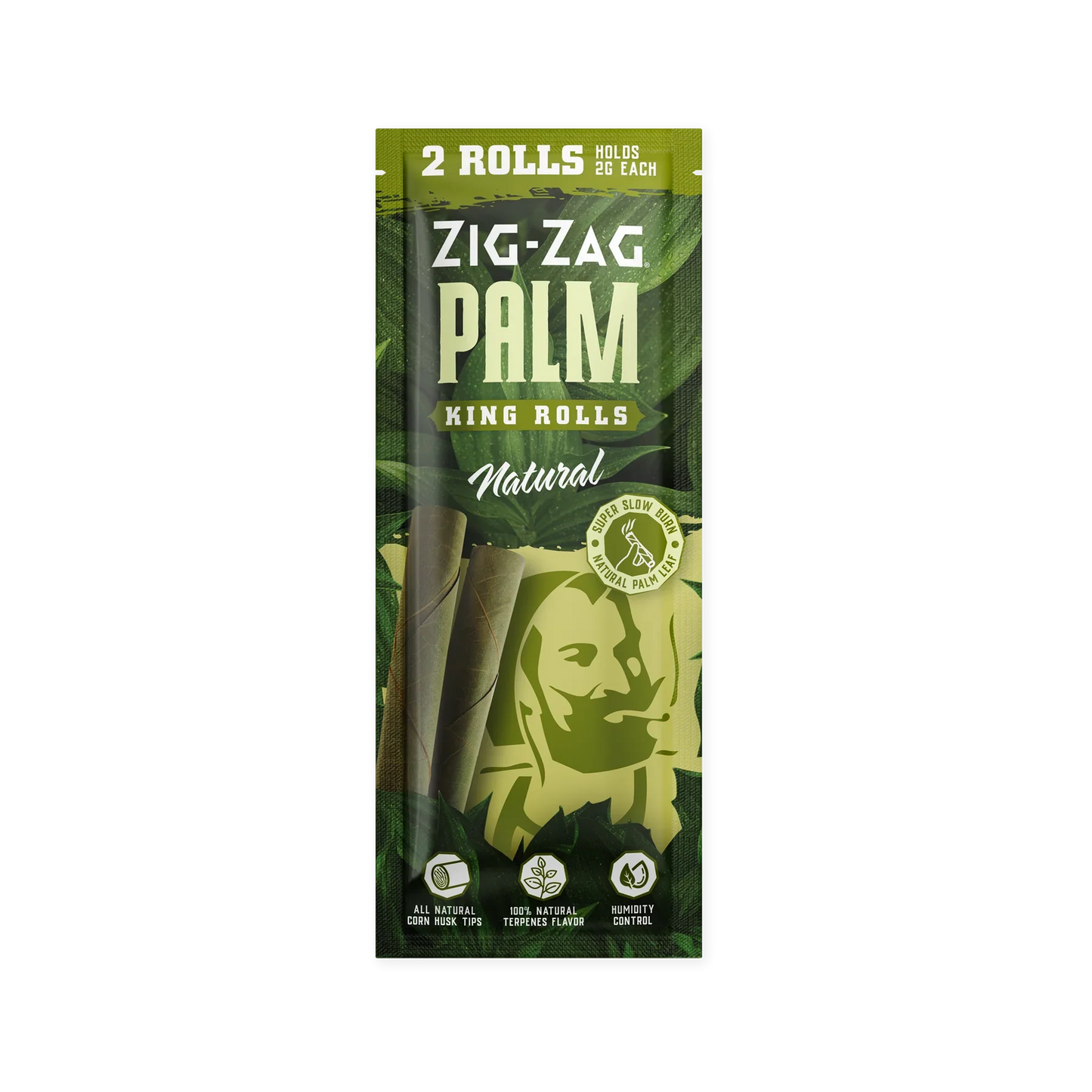 Zig Zag Palm King Rolls - 2 Counts Per Pack - 15 Packs Per Box - Natural