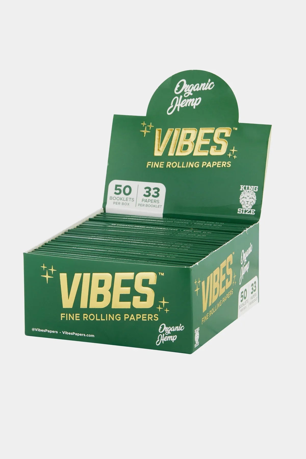 Vibes - King Size Slim Rolling Papers - 33 Papers Per Pack - 50 Pack Per Box